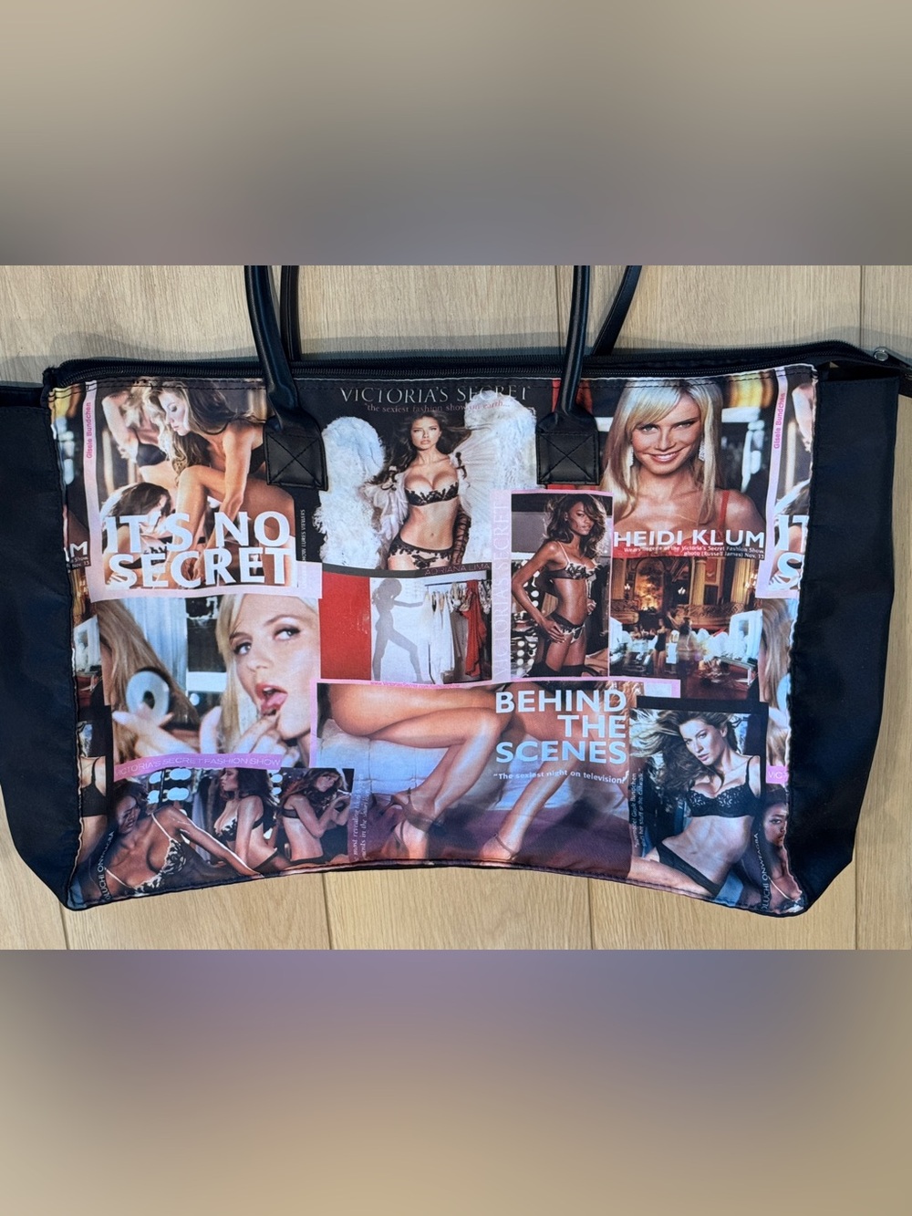 Victoria's Secret Multicolor Collage Print Tote Bag